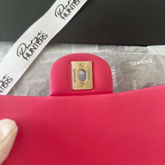 100% Authentic CHANEL Mini Rectangular in Pink Lambskin SHW - Picture 10 of 13